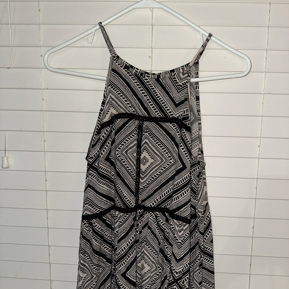 Xhiliration Women's Sleeveless Sundress Strappy Medium Black Bohemian